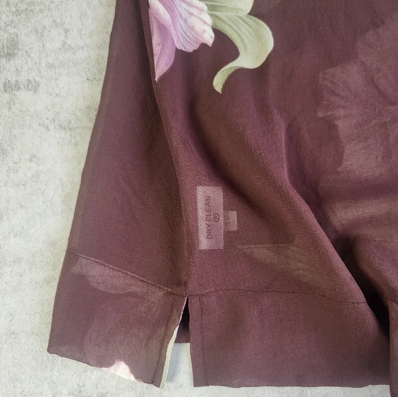 Tommy Bahama Tropical Floral 100% Silk Long Sleeve Sheer Button Down Shirt - Picture 10 of 13